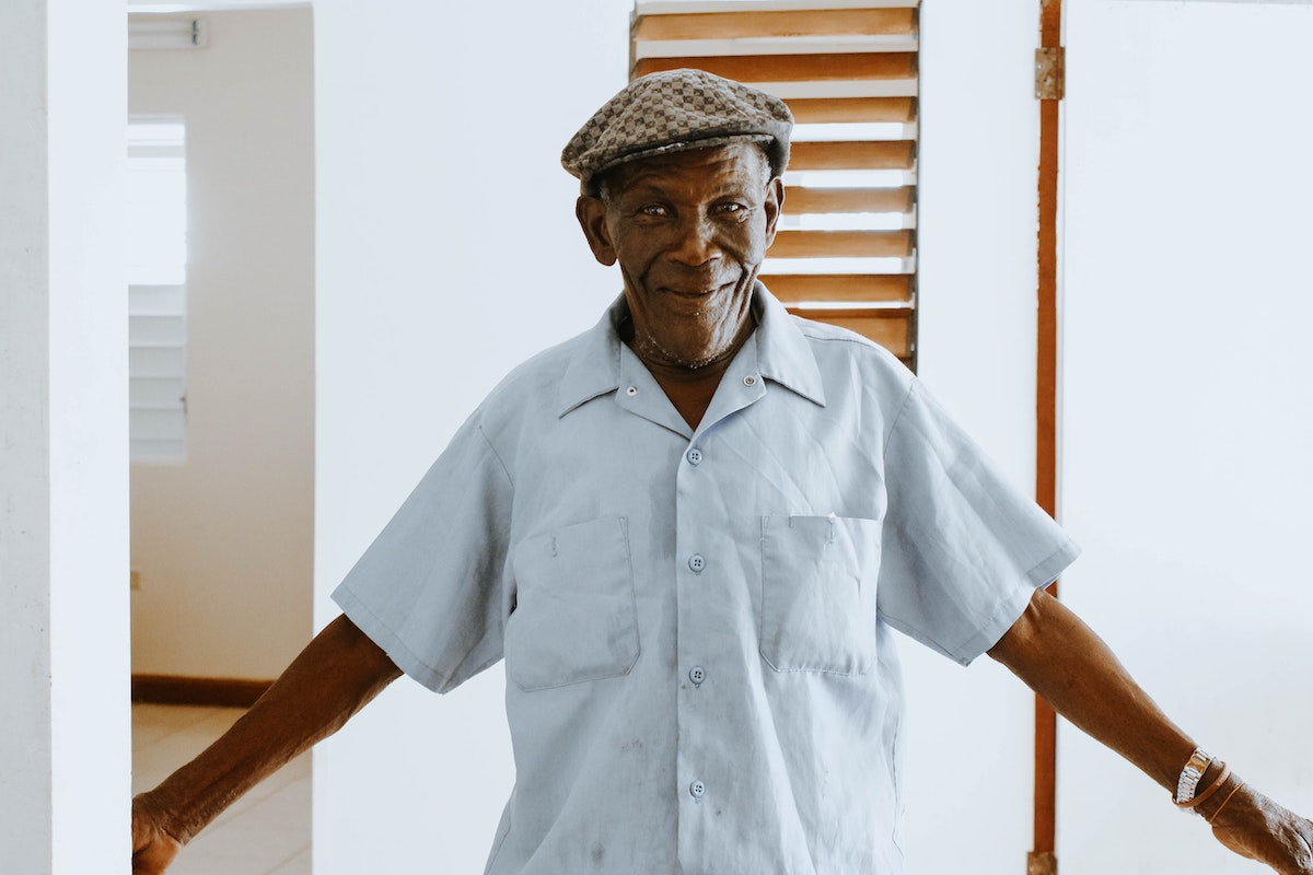 old black man smiling